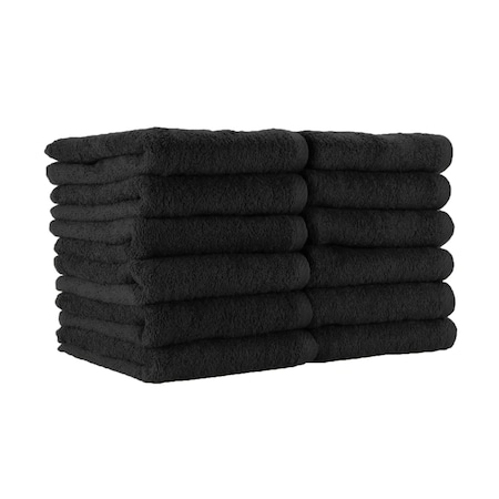 Monarch Brands Salon Towels Jr, 16in x 27in, Black, 180PK BBJ-1627-2.5BLK-CS